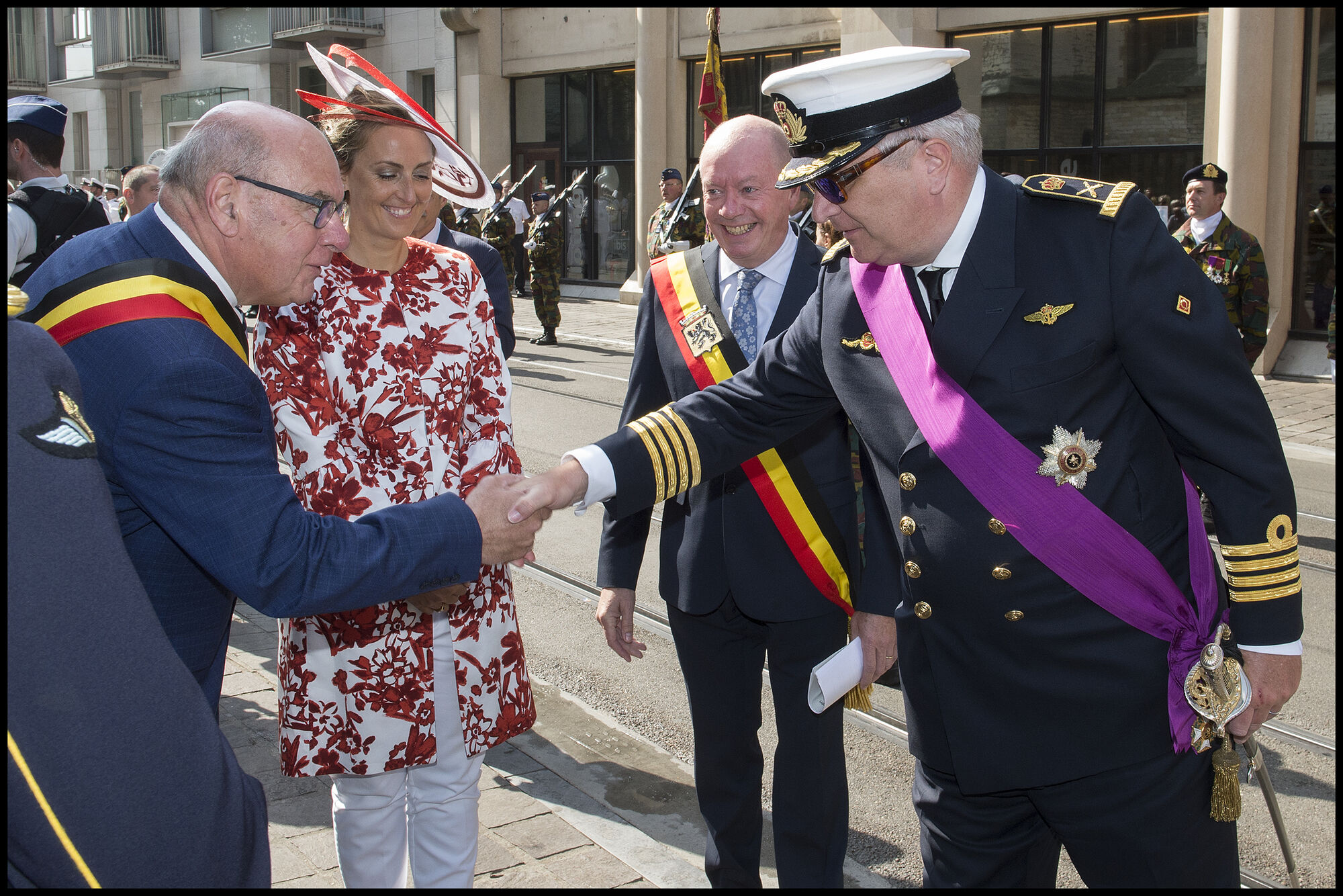 Koninklijk bezoek van Prins Laurent en Prinses Claire voor nationale feestdag