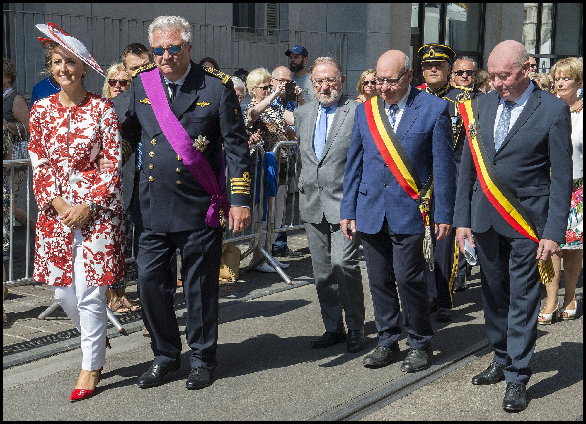Koninklijk bezoek van Prins Laurent en Prinses Claire voor nationale feestdag